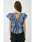 SHIRRING RUFFLE PEPLUM トップス BLU