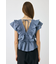 SHIRRING RUFFLE PEPLUM トップス BLU