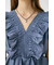 SHIRRING RUFFLE PEPLUM トップス BLU