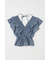 SHIRRING RUFFLE PEPLUM トップス BLU