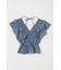 SHIRRING RUFFLE PEPLUM トップス BLU