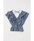 SHIRRING RUFFLE PEPLUM トップス BLU