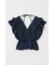 SHIRRING RUFFLE PEPLUM トップス BLU