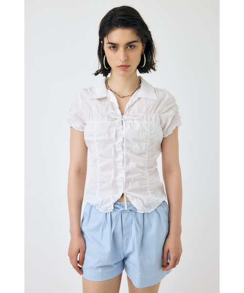 SHIRRING RIBBON シャツ｜マウジーの通販｜&mall（アンドモール
