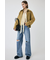 KNEE SLIT WIDE ストレート デニム