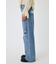 KNEE SLIT WIDE ストレート デニム