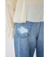 KNEE SLIT WIDE ストレート デニム