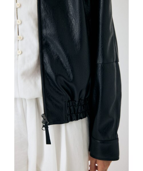 専用-LEATHER GATHER ブルゾン MOUSSY レザー 中古・古着通販】moussy (マウジー) F/LEATHER GATHER ブルゾン