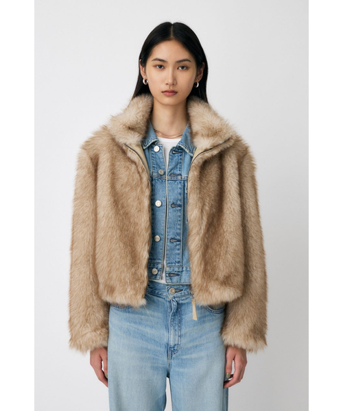 MOUSSY FAUX FUR STAND COLLAR ジャケット 先行予約特典対象商品】F／FUR STAND COLLAR ジャケット