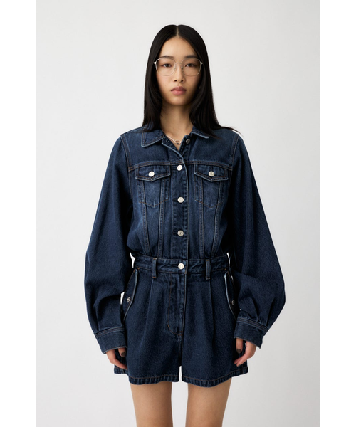 即完売必至✭ゆったりデニムジャンプスーツ★オールシーズン対応！ atelier SOMETHING STAND COLLAR JUMP SUIT/スタンドカラー