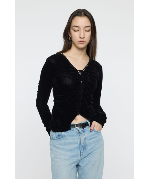 SHEER VELOUR カーディガン｜マウジーの通販｜&mall（アンドモール