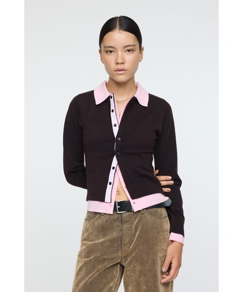 DOUBLE LAYERED ニットシャツ｜マウジーの通販｜&mall（アンドモール