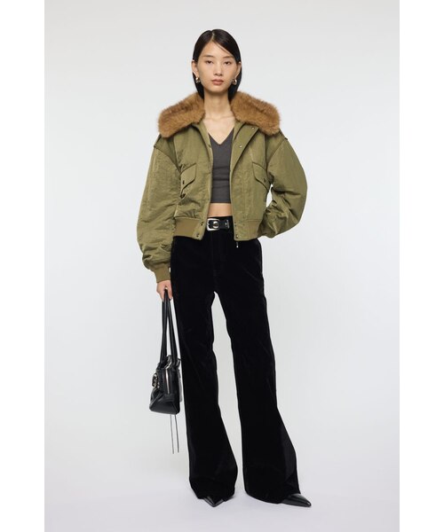 F／FUR COLLAR CROP ブルゾン｜マウジーの通販｜&mall（アンドモール