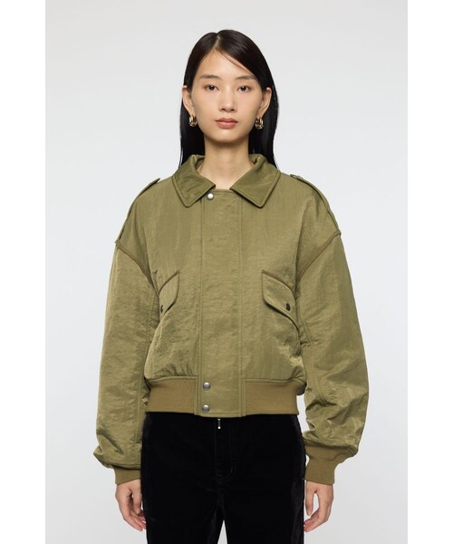 F/FUR COLLAR CROP ブルゾン ブラウン　moussy ファー MOUSSY（マウジー）の「F/FUR COLLAR CROP ブルゾン（ブルゾン）」 - WEAR