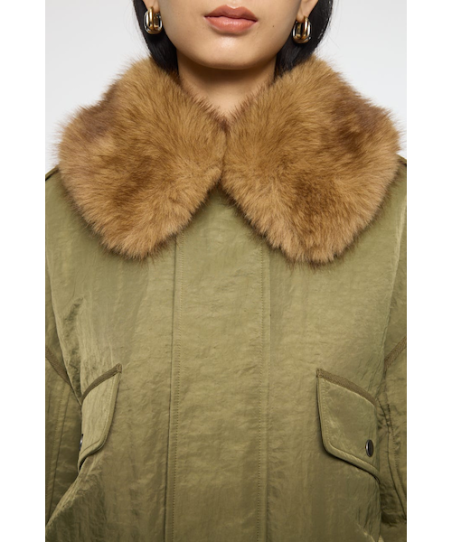 F／FUR COLLAR CROP ブルゾン｜マウジーの通販｜&mall（アンドモール