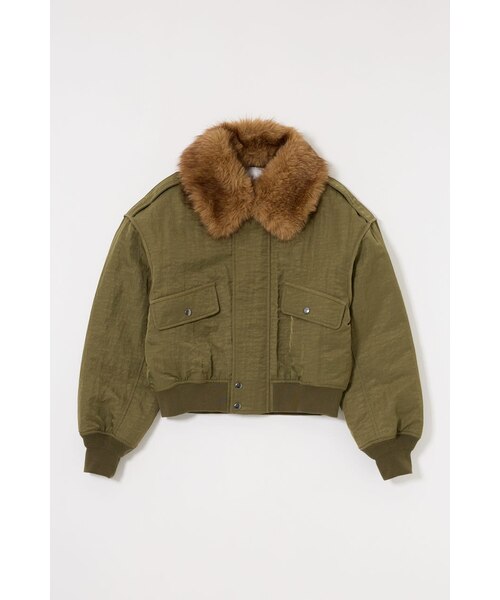 F／FUR COLLAR CROP ブルゾン｜マウジーの通販｜&mall（アンドモール