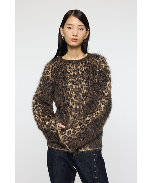 MOUSSY♡ BRUSHED LEOPARD カーディガン BRUSHED LEOPARD カーディガン｜マウジーの通販｜&mall（アンドモール