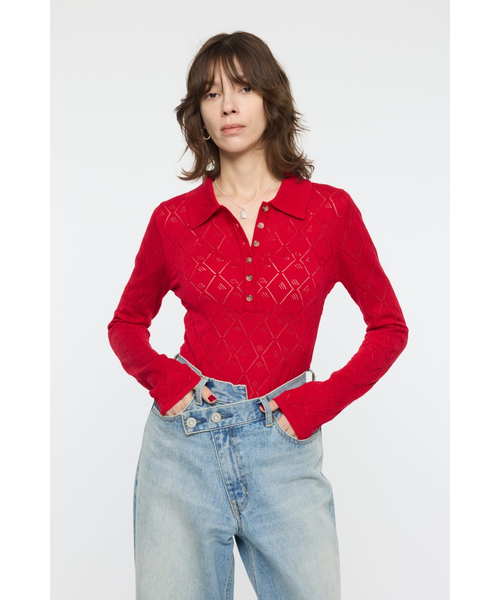 EYELET KNIT ボディスーツ｜マウジーの通販｜&mall（アンドモール