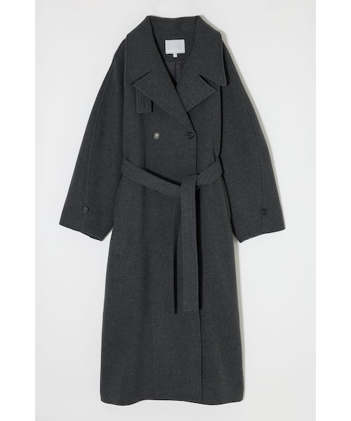 LONG SLEEVE FORM moussy コート　グレー コート｜マウジーの通販｜&mall（アンドモール）三井 LONG SLEEVE FORM サイズ2 ジャケット・アウター