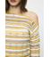 RANDOM STRIPE OFF SHOULDER トップス