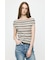STRIPED OFF SHOULDER トップス