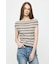 STRIPED OFF SHOULDER トップス