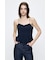 LINEN BLEND CORSET CAMI トップス