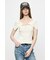 OFF SHOULDER HALF ZIP ニットトップス