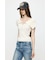 OFF SHOULDER HALF ZIP ニットトップス