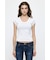 SUVIN GIZA PENTAGON NECK TEE