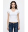 SUVIN GIZA PENTAGON NECK TEE