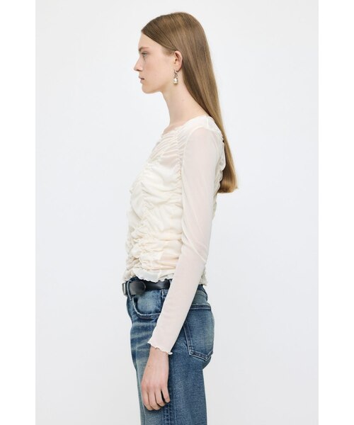 SHIRRING SHEER L／S Tシャツ｜マウジーの通販｜&mall（アンドモール 