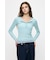 ES SHEER HENRY NECK KNIT トップス