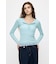 ES SHEER HENRY NECK KNIT トップス