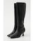スクエアトゥスリムロングブーツ