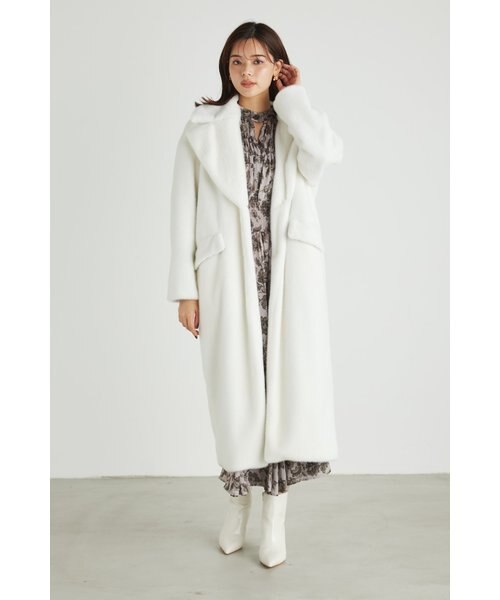 【♡ハートくま♡】rienda 22フェイクファーオーバーロングコート 22フェイクファーオーバーロングCT｜リエンダの通販｜&mall