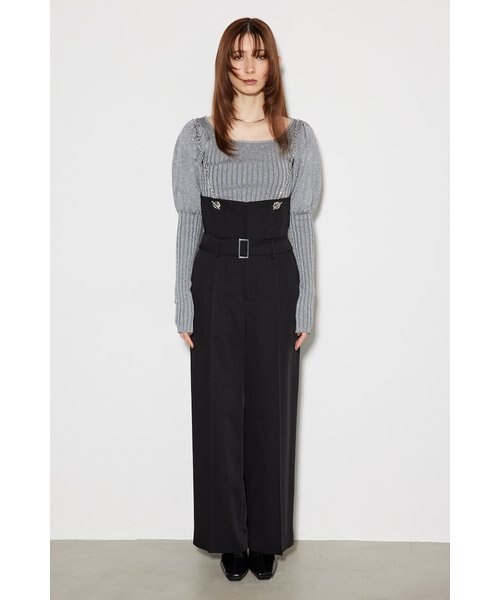 【t】BECOME TREE チェーンサスペンダー　ホワイト　M become tree チェーンサスペンダー