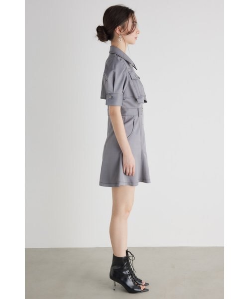 riendaWEB限定クロップレイヤードマーメイドミニワンピース WEB限定】クロップレイヤードマーメイドミニOPS｜リエンダの通販