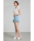 サイドカットデニムショートパンツ