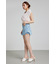 サイドカットデニムショートパンツ