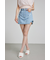 サイドカットデニムショートパンツ