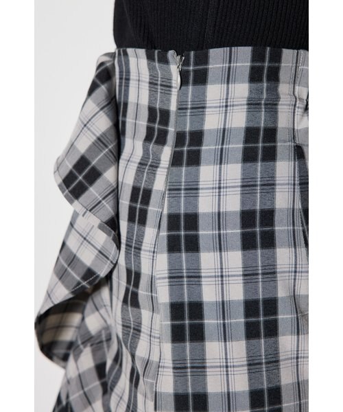 【11/8まで✩.*˚ 】チェックフリルスリットスコートショートパンツ rienda | チェックフリルスリットスコートショートパンツ