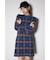 【RIENDA GOLF】タータンチェックタイトニットワンピース