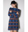 【RIENDA GOLF】タータンチェックタイトニットワンピース