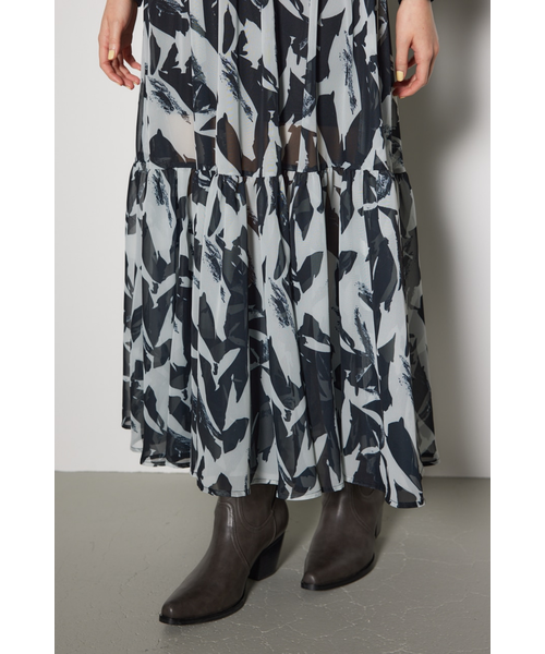 リエンダ　rienda knitコンビスリットフレアワンピース　ベージュ　S リエンダ rienda knitコンビスリットフレアワンピース ベージュ