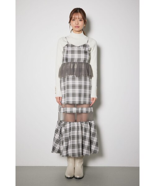 エムミーエメChecktweedmermaidmini onepiece M me eme/Gather エムミーエメChecktweedmermaidmini onepiece M me eme/Gather