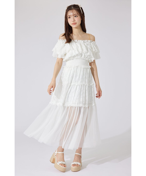 合間公式アカウント2　Dior ディオール L 長袖ワンピース ウール ストライプ 襟付き ティアード ロングワンピース Liala×PG 全4色