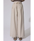 リネンライクワイドタックベルト付きパンツ