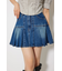 プリーツデニムスコートショートパンツ