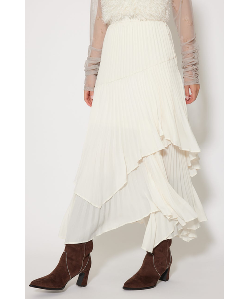 rienda プリーツティーアードマキシスカート rienda | プリーツティアードマキシスカート (スカート(ロング